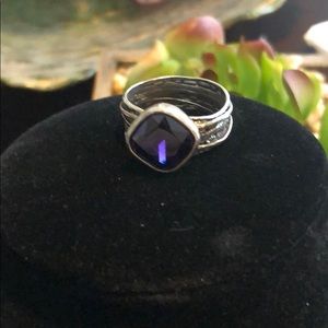 Purple Cubic Zirconia & Sterling Silver Ri…